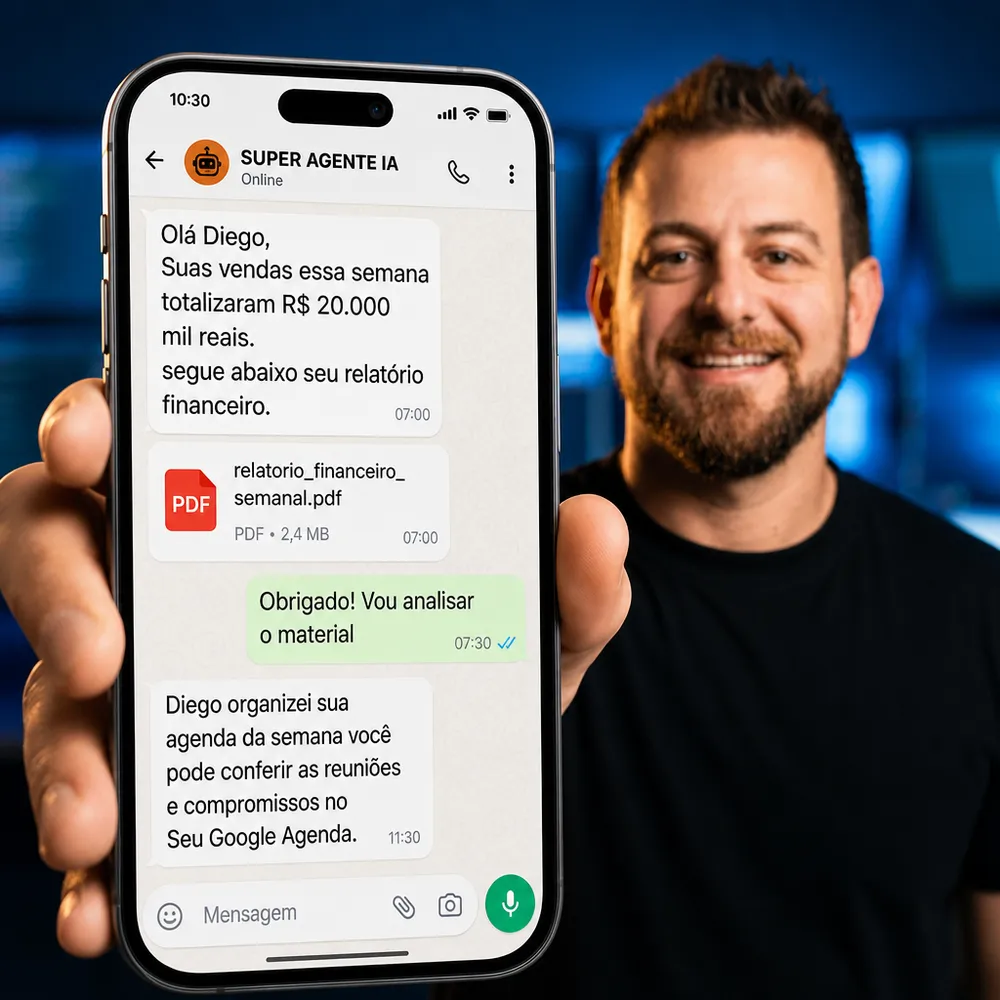 Conversa real com um Super Agente de IA no Telegram